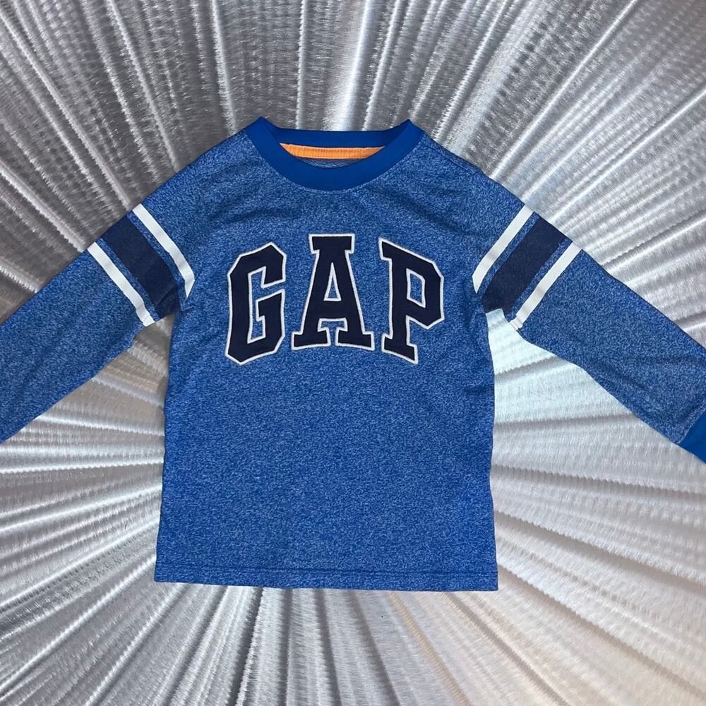 Gap Kids Long Sleeve Blue Logo Tee Shirt - Size:  4 - Great condition!!